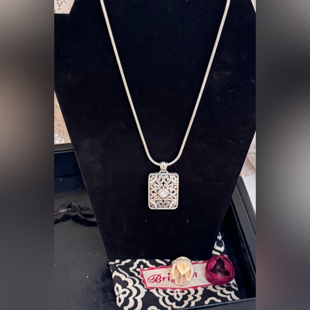 Brighton Rectangle Scroll Silver Pendant Necklace - image 6